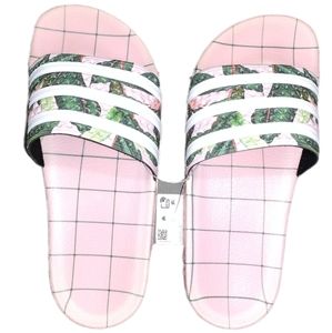 5 Rare adilette slides sandals plant tropical floral
